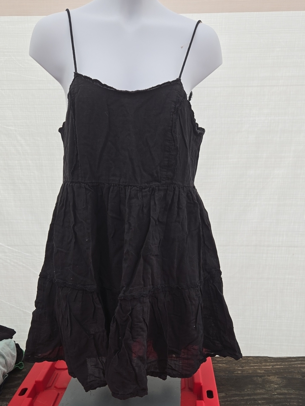 Urban Outfitters Black Spaghetti-Strap Tiered Sundress